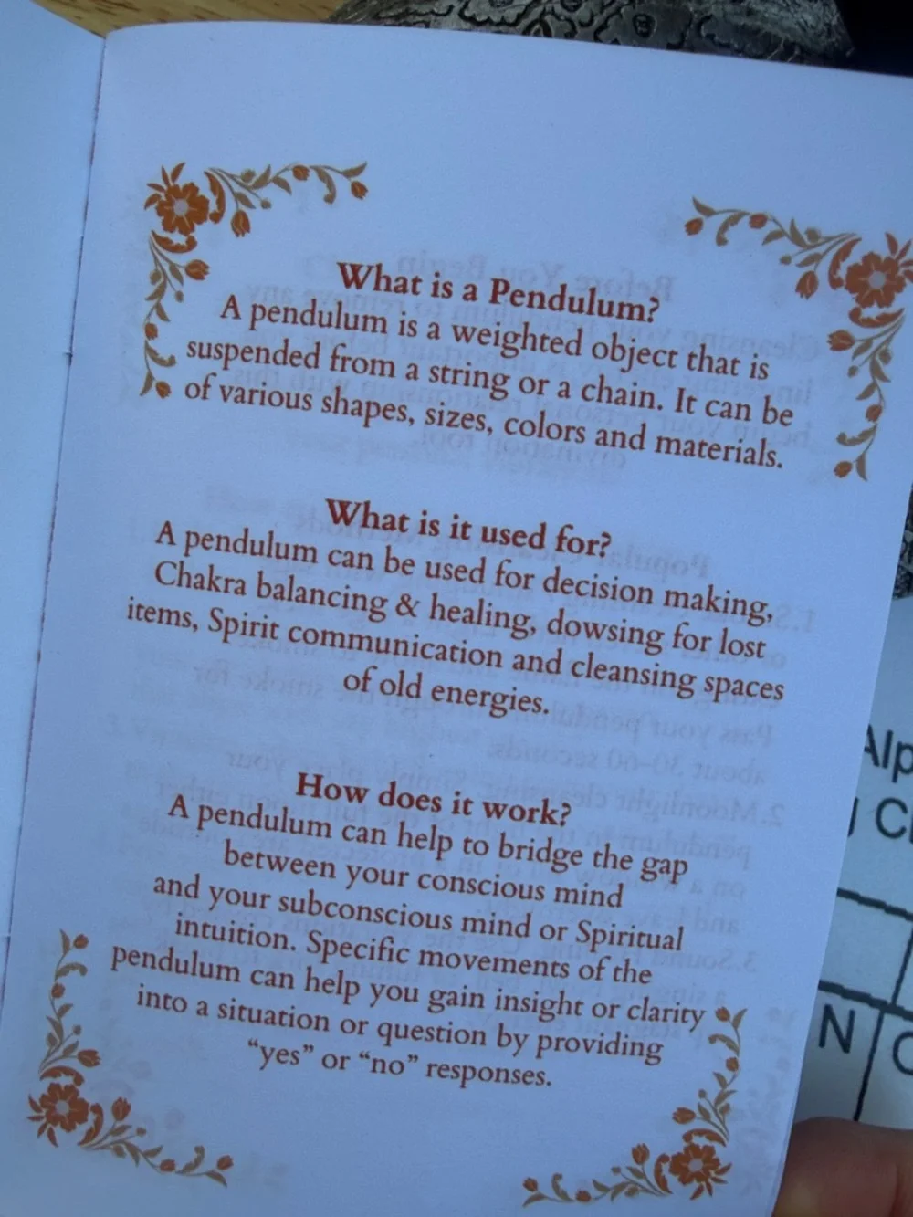 Reiki Infused Rainbow Moonstone Dowsing/Divination Pendulum with Chart & Guide - Picture 13 of 17